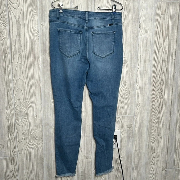 Kancan Medium Wash Raw hem Distressed fly buttons  jeans size 11/29 - Picture 4 of 5